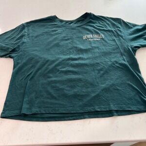 Social Scene Death Valley California Graphic Crop T-Shirt Green XL